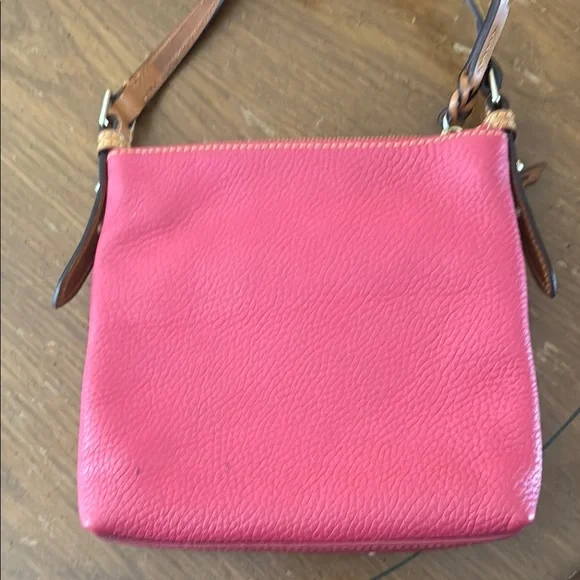 Dooney & Bourke Fuchsia Pink & Brown Leather Convertible Shoulder Crossbody Bag - Picture 4 of 16